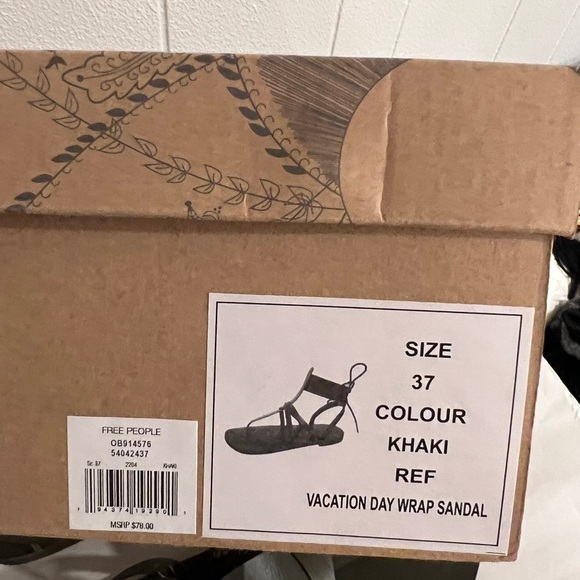 Free People Vacation Day Wrap Sandals in Khaki gladiator style straps NWB - Picture 6 of 6